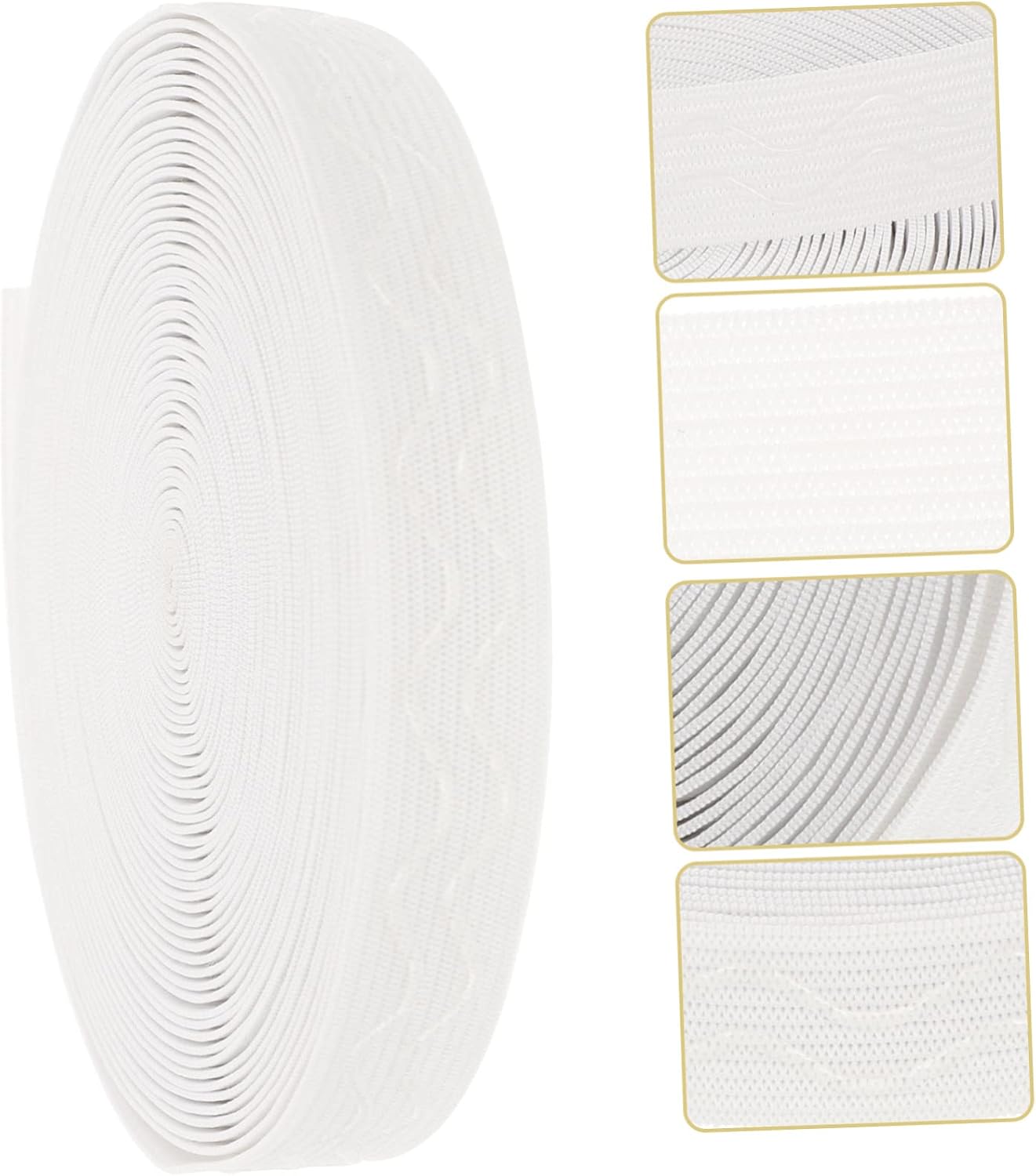 VICASKY 2pcs Elasticity Knit Thick Elastic Band Gripper Tape for Clothing Flat Elastic Band White Sewing Accessory Cuff Strap Strap Clothing Belt Freely Cutting Fine