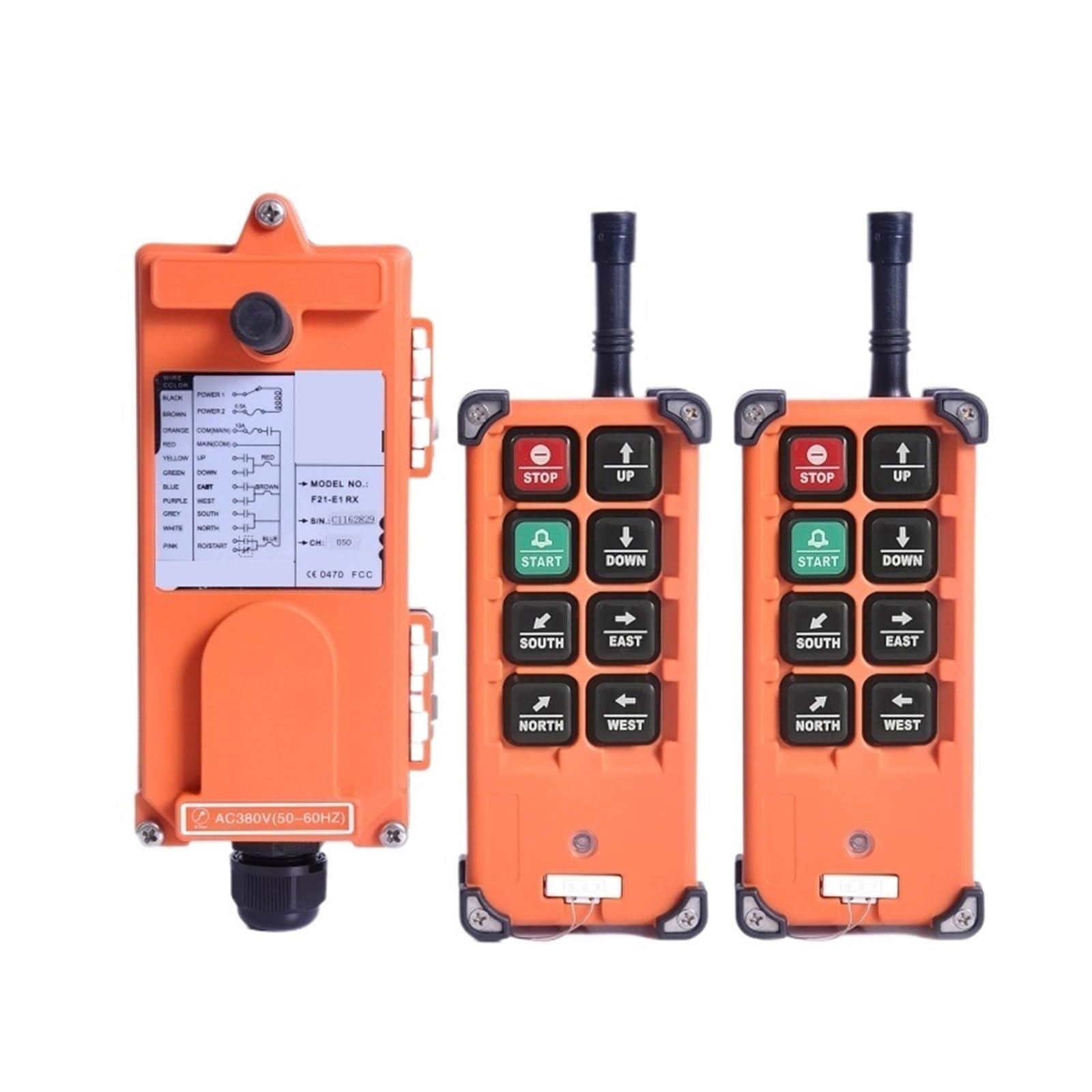 Télécommande de grue F21-E1B pour remplacer les câbles coupés et piloter à distance en 380V