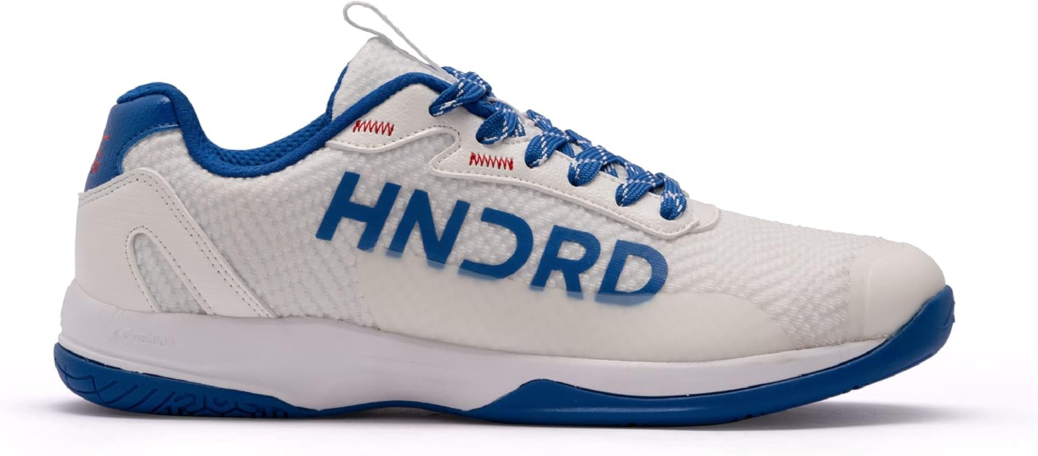 Hundred Men's Walking Badminton Shoe, White Blue, Womens 10