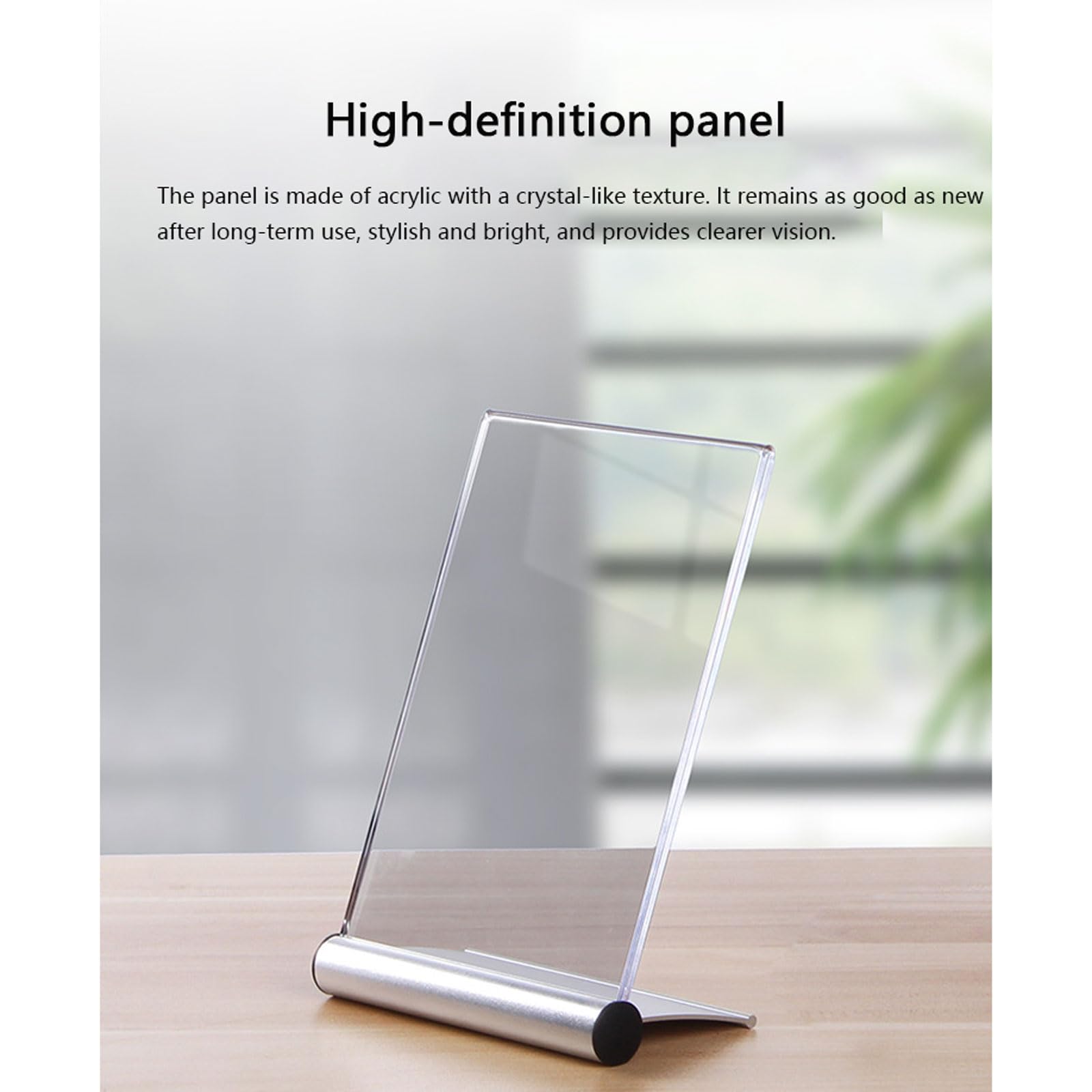 Titular de la muestra acrílico aleación aluminio | Oro Negro Plata A7 a A4 Uso de la mesa: Oficina minorista Café Bar Hotel(Black,A5:148x210mm)