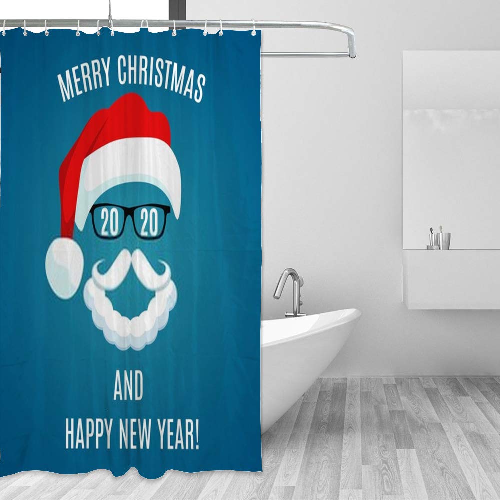 Rideau de douche imperméable avec inscription de Noël motif festif durable dimensions 66x72