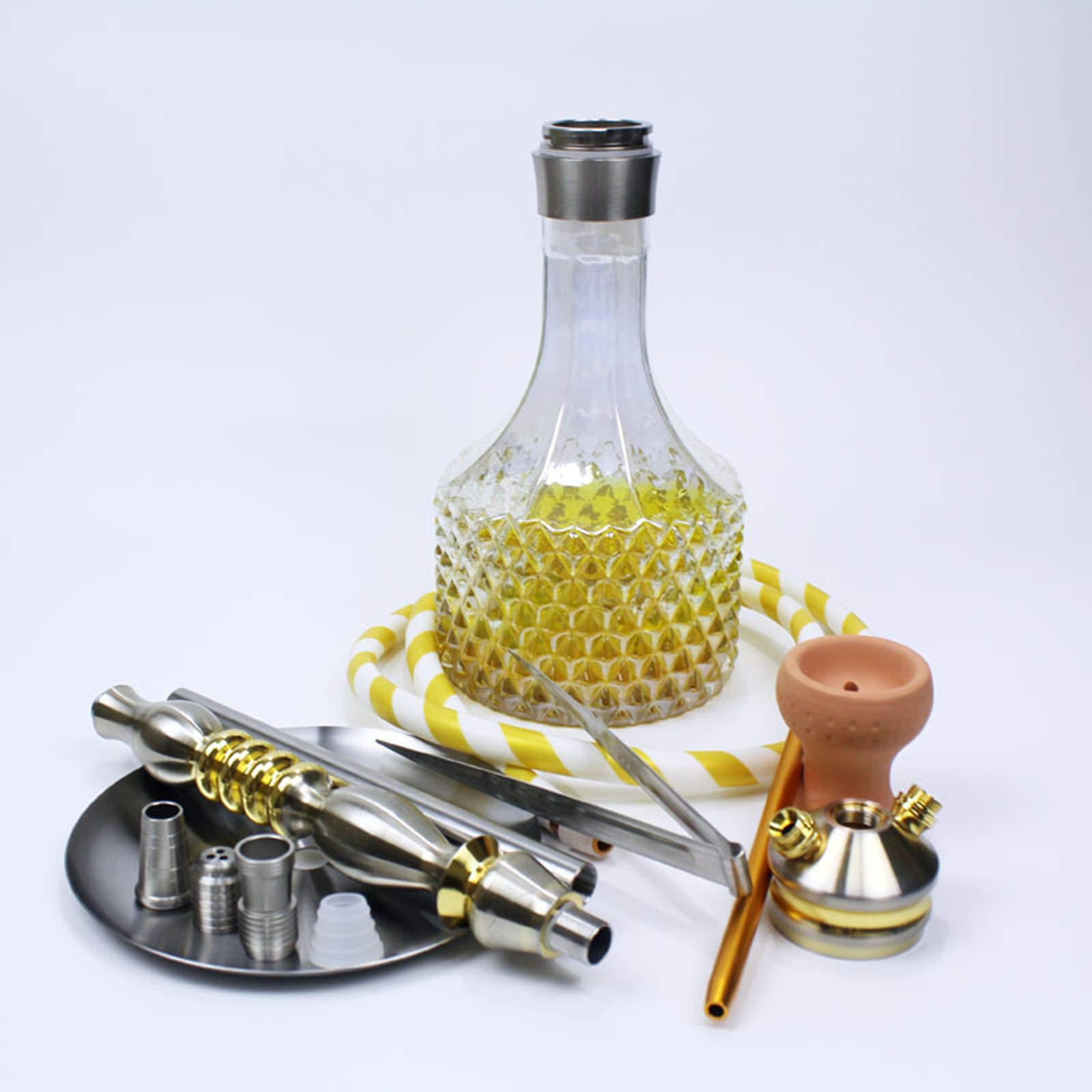 Juego De Cachimba De Cristal Moderno De Lujo Con Cachimba Portátil, Fácil De Desmontar Y Limpiar Para Cafés, Familias Y Bares, Fiestas