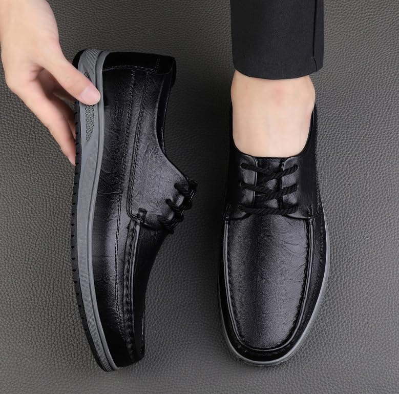 Men's Classic Leather Loafers Business Classic Lace-up Formal Dress Shoes for Men4