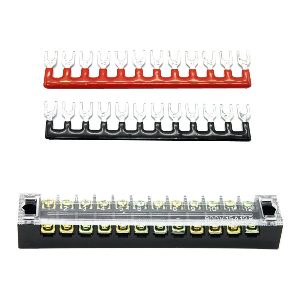 600V 15A 12 Positions Barrier Strips Dual Row Screw Electric Terminal Blocks Amazon.in