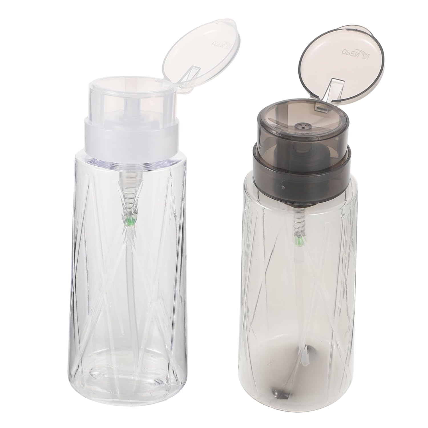 Nail Polish Remover Pump Dispenser Bottle Push down Lockable Design for Precise Dispensing Transparent for Home and Travel Use