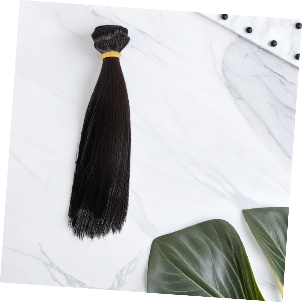 KALLORY 6Pcs Synthetic Doll Wigs Straight Hair Extensions for DIY Crafts and Decoration Realistic Texture Fit for Doll Making and Creative