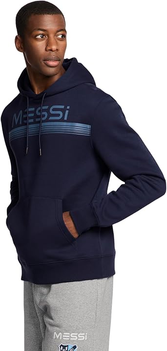 Messi Men's Lifestyle Logo Hoodie, Pullover Sweatshirt With Drawstring, Comfortable Fit