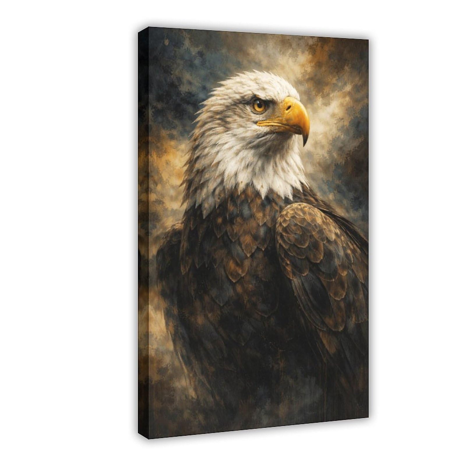 Qnvjqkdsi Frame Majestic Bald Eagle, Wildlife Portrait Canvas Poster Bedroom Decor Landscape Office Room Decor Gift 8" L X 12" W