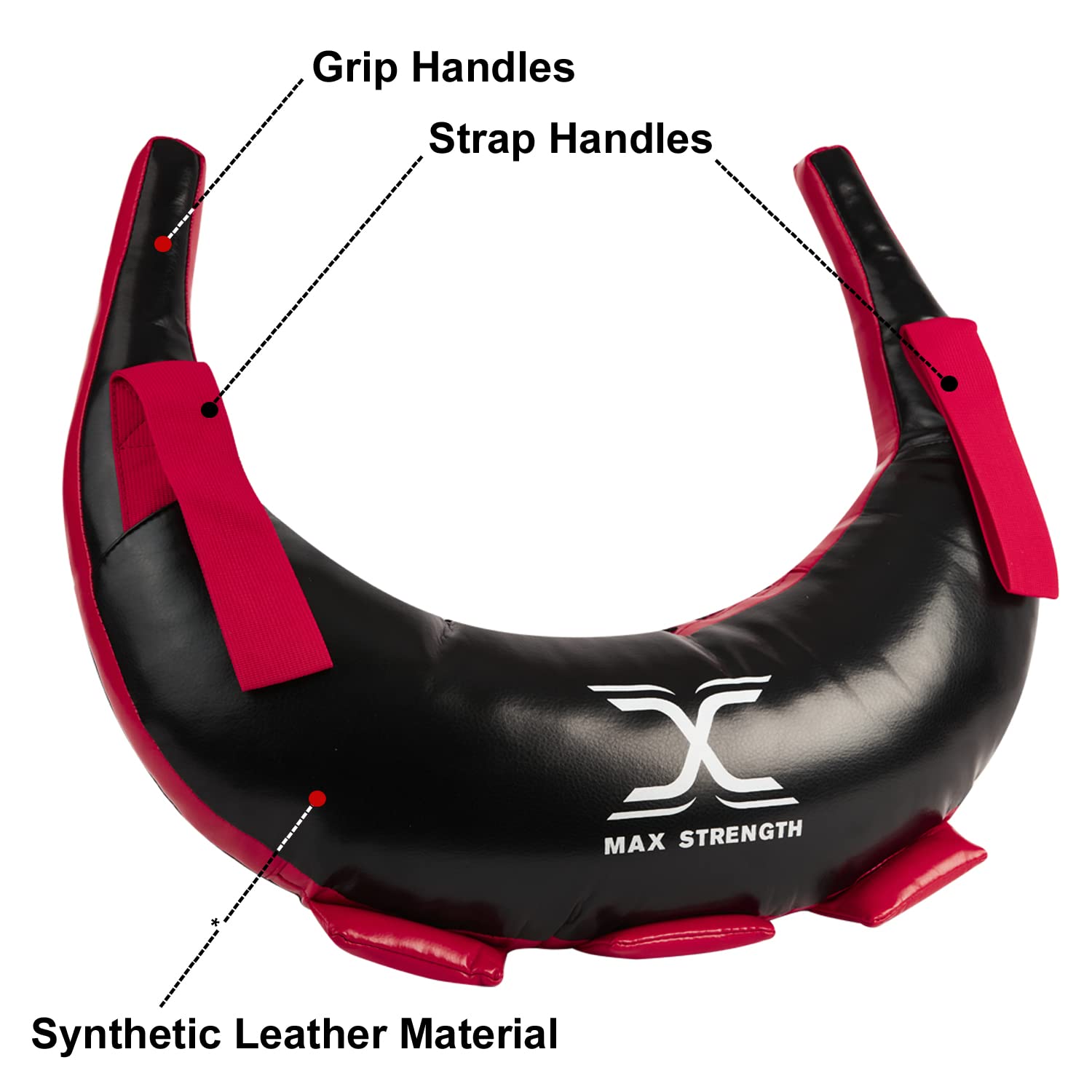 Max Strength Sac bulgare en Cuir synthétique pour haltérophilie, Fitness, entraînement, Judo, Crossfit, Grappling et Sable pour Homme et Femme