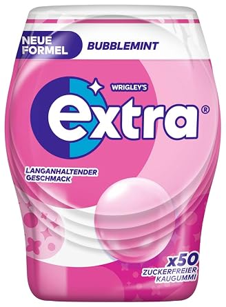 Extra Bubblemint 12 Tins of 50 Dragees I Chewing Gum I Sugar Free I Fruit and Mint Flavour