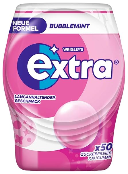 Extra Bubblemint 12 Tins of 50 Dragees I Chewing Gum I Sugar Free I Fruit and Mint Flavour