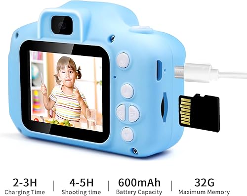 Miniatura 4 de Cámara digital HD 1080P para niños, ideas de regalo de cumpleaños para niños y niñas de 3 a 12 años, juguete para niños pequeños para 3, 4, 5, 6, 7,