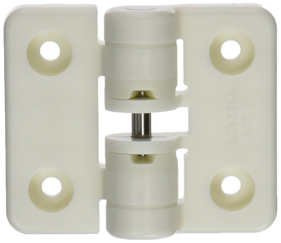 Sugatsune HG-YJ50IV Polyacetal Detent Hinge with Holes, 50mm Leaf Height, 60mm Open Width, 5 lbs inch Torque, Ivory