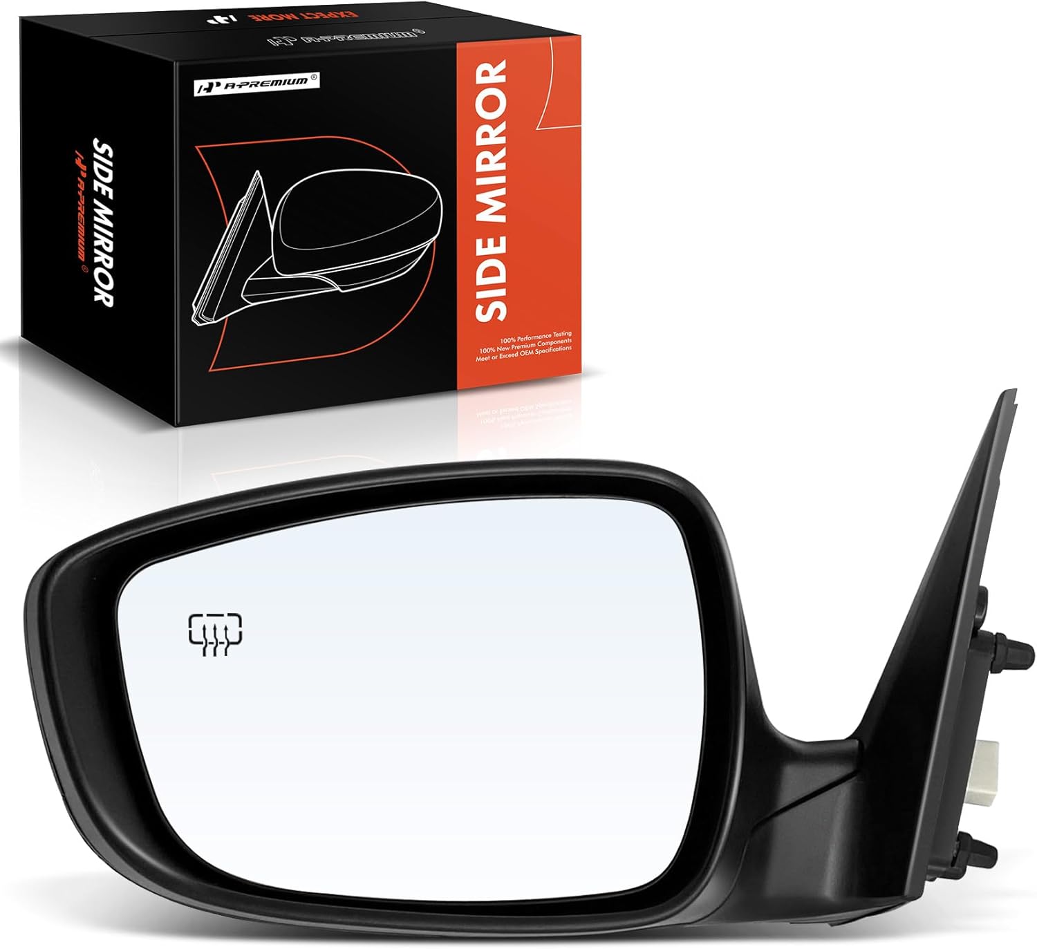 A-Premium Driver Side Power Door Mirror - Compatible with Hyundai Elantra 2014-2016 - Heated Manual Folding Black Outside Rear View Mirror - Replace# 876103Y550