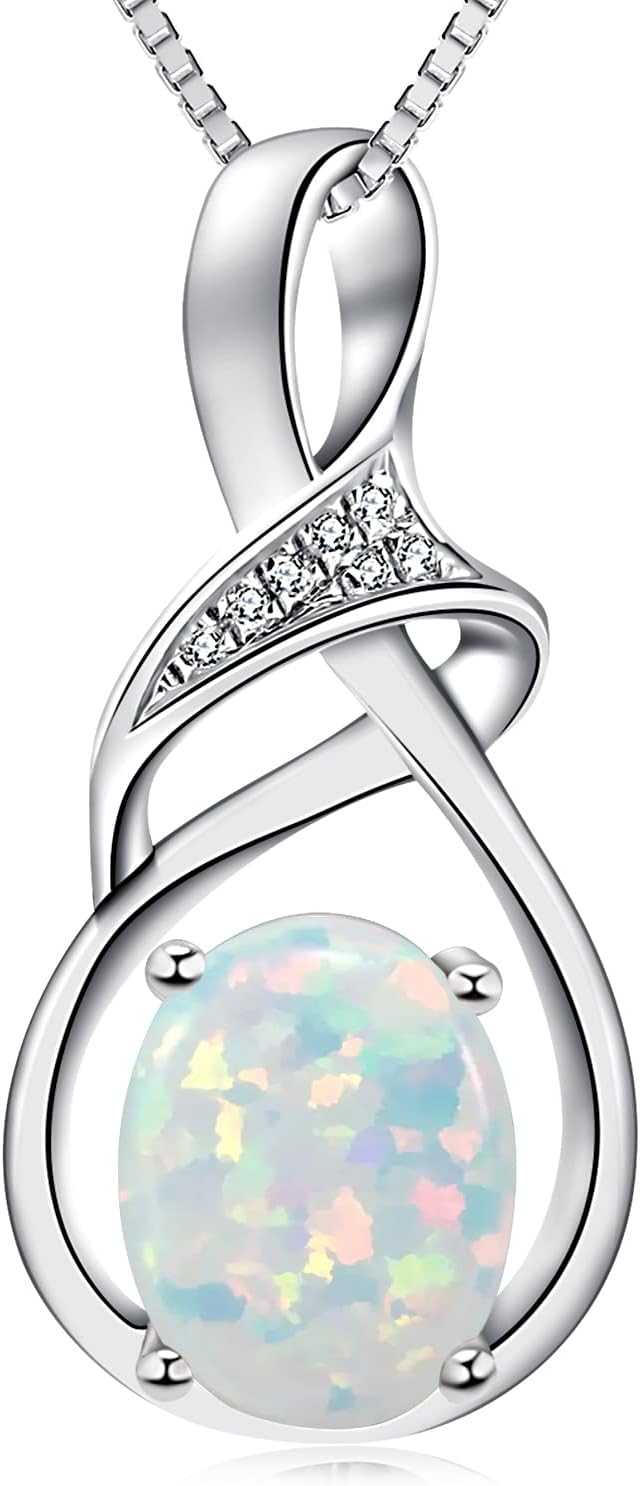 HXZZFine Jewelry Natural Gemstone Gifts for Women Sterling Silver Swiss Blue Topaz Amethyst Citrine Pendant Necklace