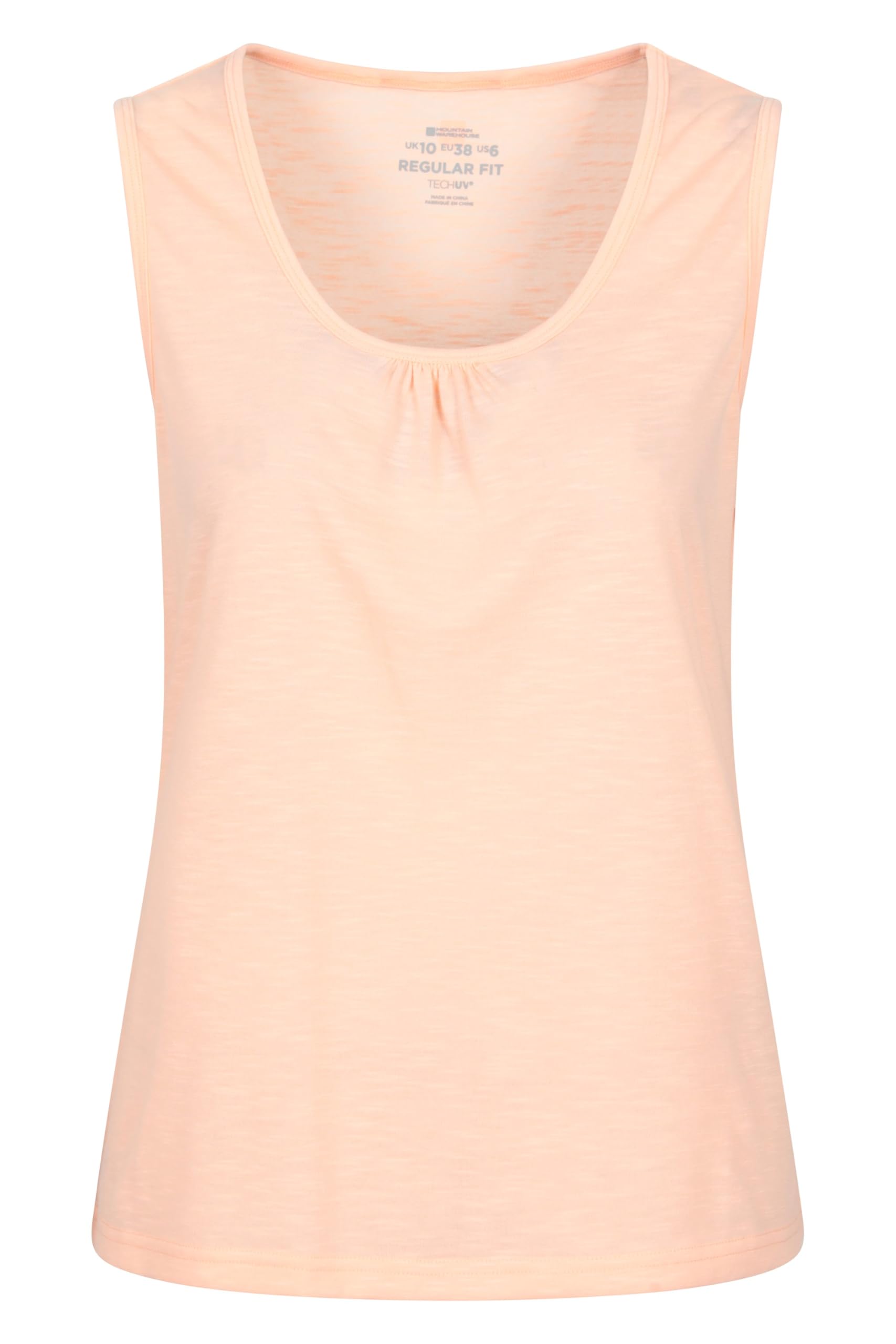 Mountain Warehouse Women's Light Pink Agra Slub Vest - Lightweight Tank Top, Breathable Cami, Easy Care Tee Shirt - For Holidays, Travelling, Picnics, Walking Size 18