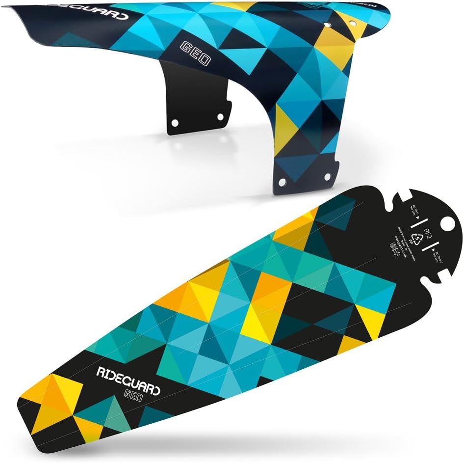 MTB Front PF1 & Rear Saddle PF2 Clip On Mudguard Fender Set. Fits 24”, 26”, 27.5”, 29”, Plus Size and Fat Bikes. UK Made 100% Recycled Plastic Waste 100% Recyclable.