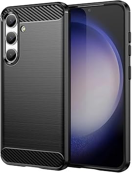 Microcase Samsung S24 Brushed Carbon Fiber Silikon K l f - Siyah AL3332