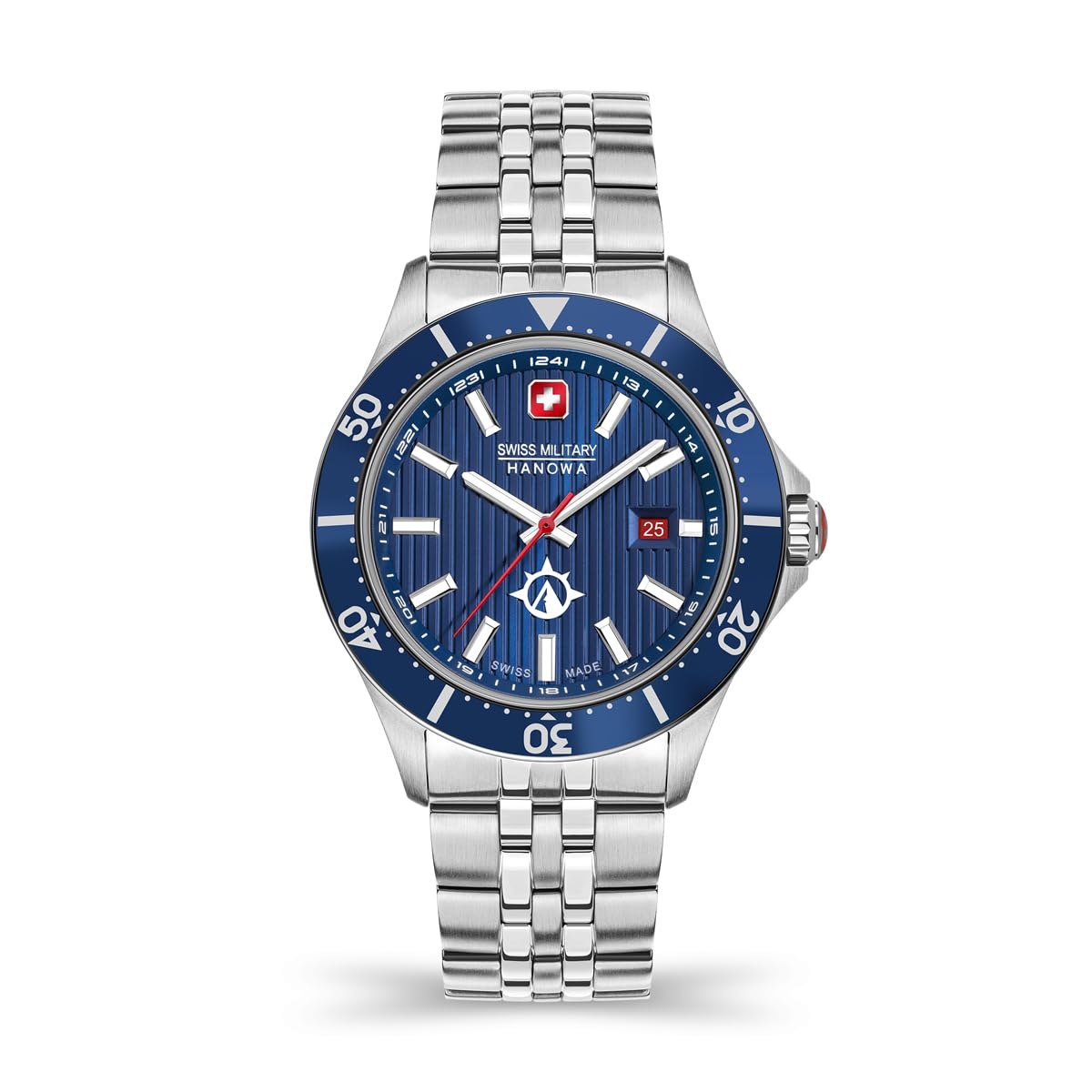 Swiss Military Hanowa Orologio da uomo QUARZUHR da 42 a 10 bar, SMWGH2100601, SMWGH2100602, SMWGH2100603, SMWGH2100604, SMWGH2100610, argento, Bracciale
