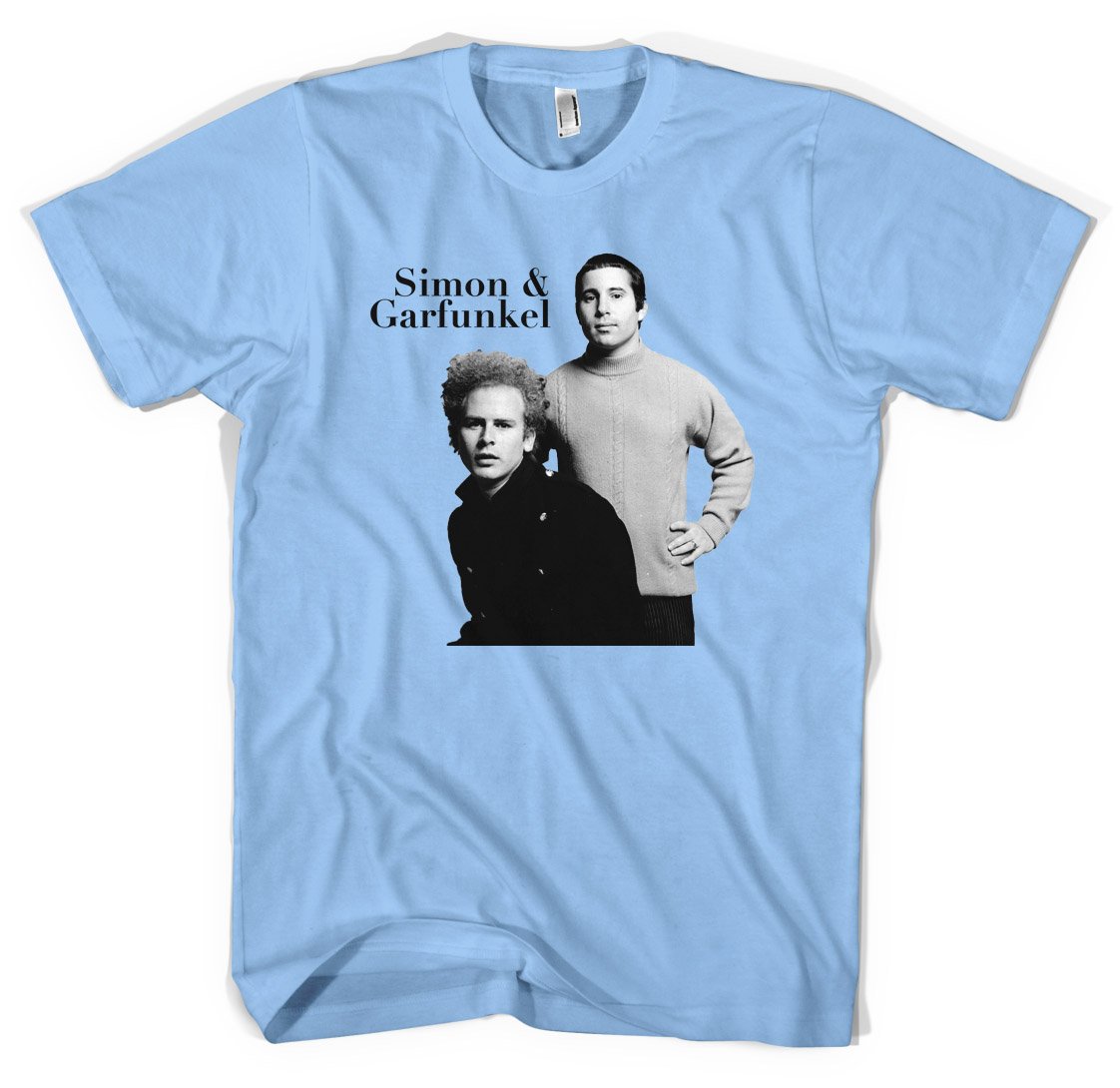 Revolver Tees Simon & Garfunkel Unisex T-Shirt, Light Blue, XL