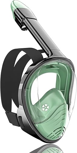 Vista 14 de QingSong Máscara de esnórquel de cara completa para adultos, equipo de esnórquel con soporte para cámara, juego de esnórquel con vista panorámica