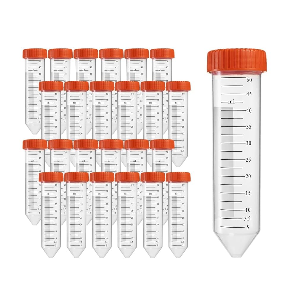 Oiiwowi Conical Centrifuge Tubes 50mL,50Pcs Sterile Premium Polypropylene,Leak-Proof Caps