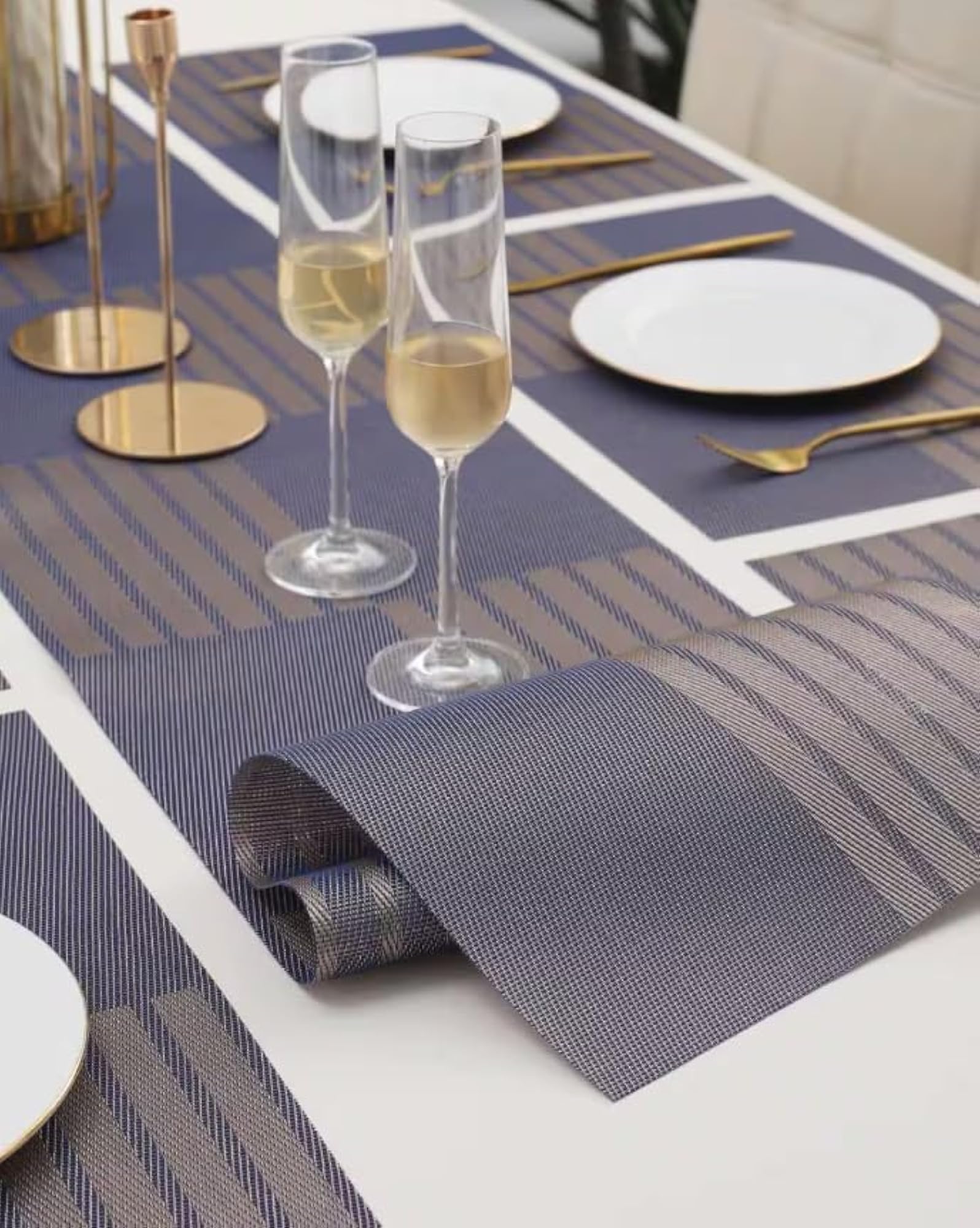 Elegant PVC & Polyester Table Placemats Set for Dining