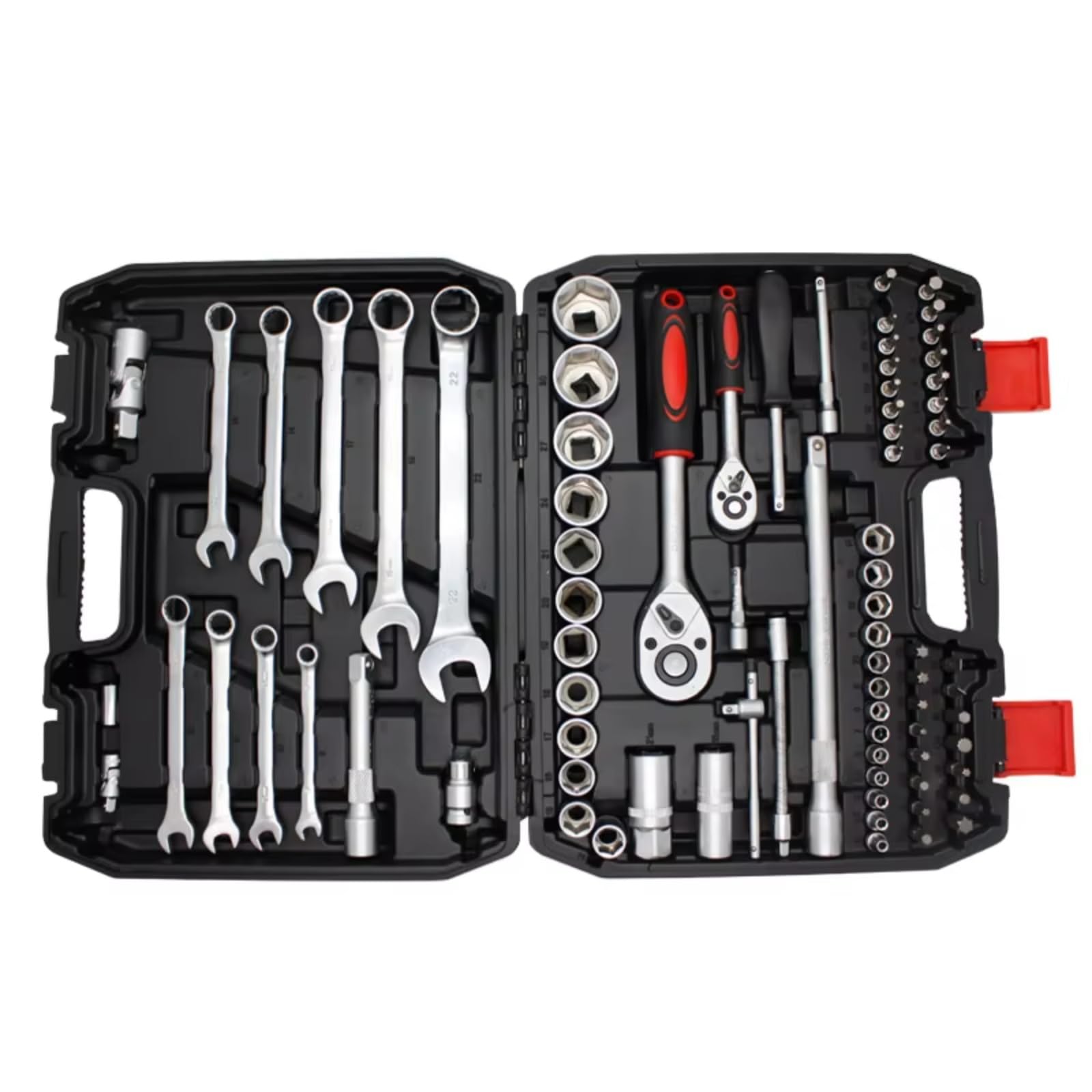 Maletín herramientas multiusos Juego Herramientas 82 Uds Caja 8-22 Mm Extensión Llave Combinada Juegos Herramientas Reparación Kit Herramientas Trinquete Y Estuche Herramientas De Mano