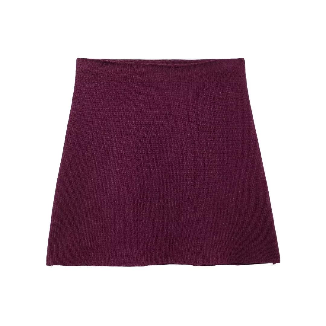 Womens INS Simple and Loose Knitted Coat mini Skirt Set