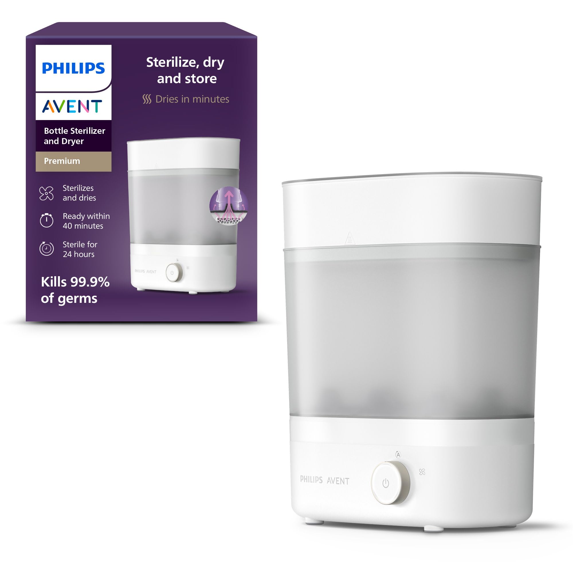 Philips Avent 電動蒸気滅菌器 SCF293 AVENT Premium Electric Steam Sterilizer and Dryer for Baby Bottles