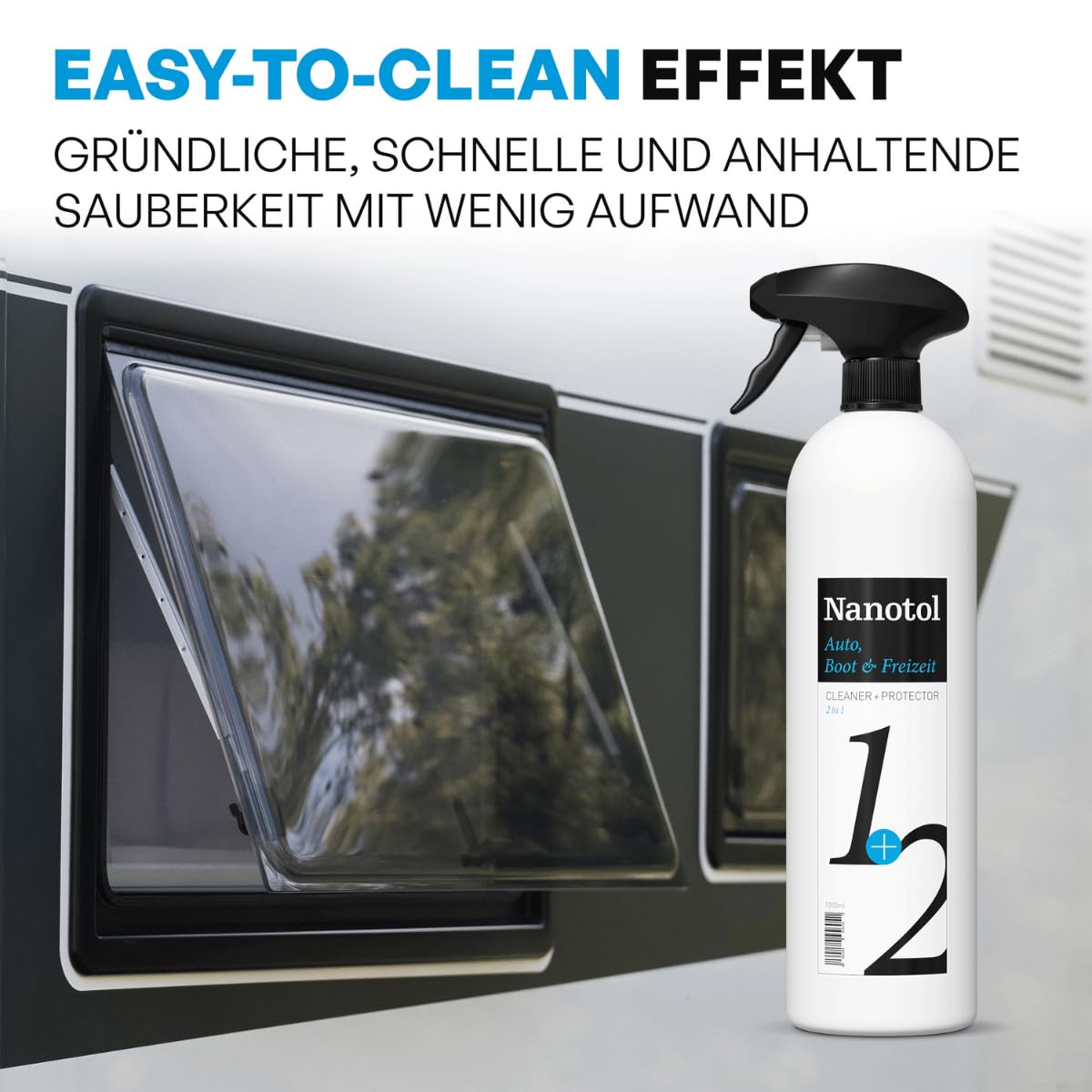 Nanotol 2in1 Auto Cleaner & Protector – Reinigung und Nano Versiegelung für Lack, Glas & Kunststoff, Scheibenversiegelung Auto – 2+1 Gratis, 3 x 1000 ml