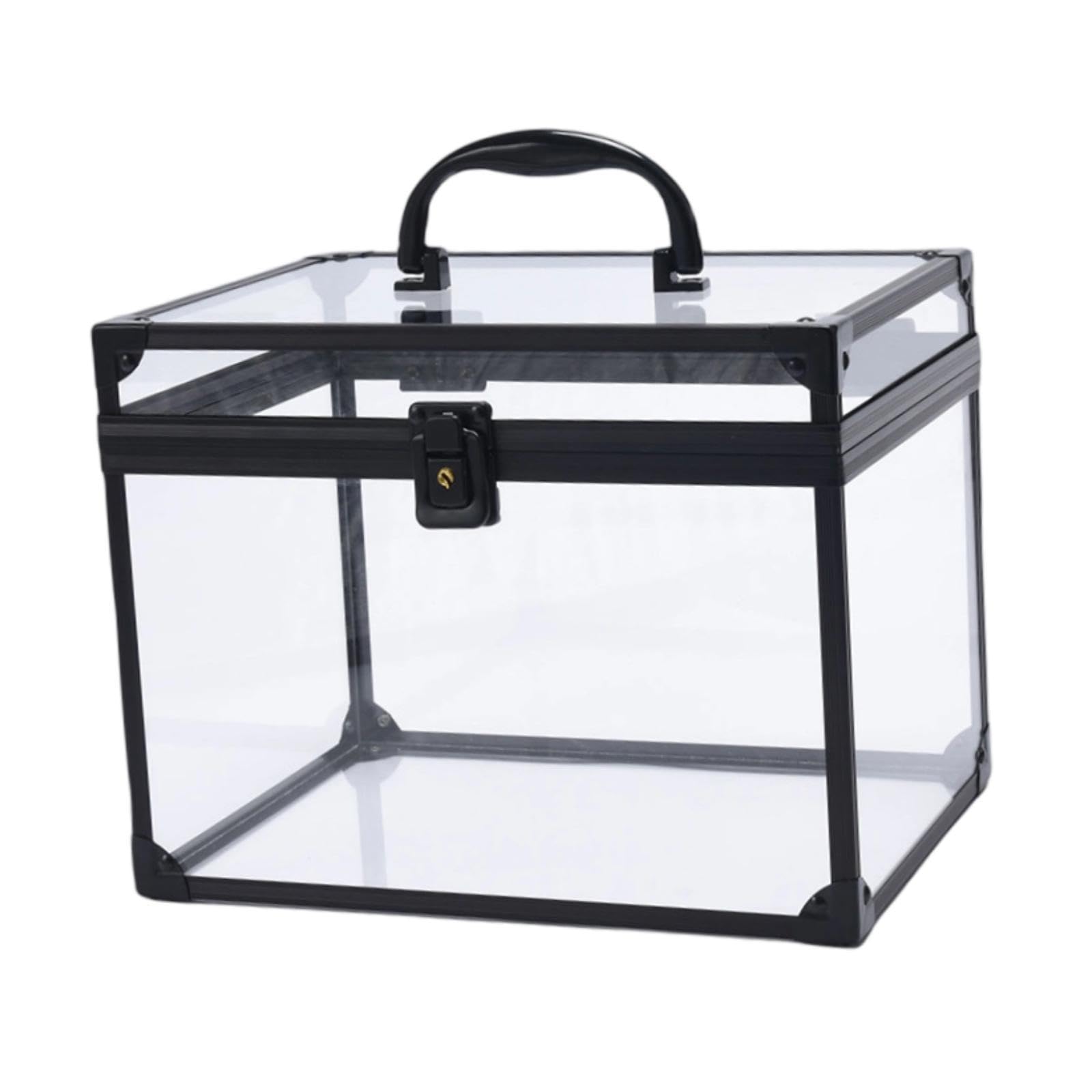 Generic Acryl Make Up Organizer, Kosmetik Display, Elegante Kronenbox, Transparente Aufbewahrungsmöglichkeit für Make Up Werkzeuge, Künstlerkoffer für Die The, Klar Schwarz