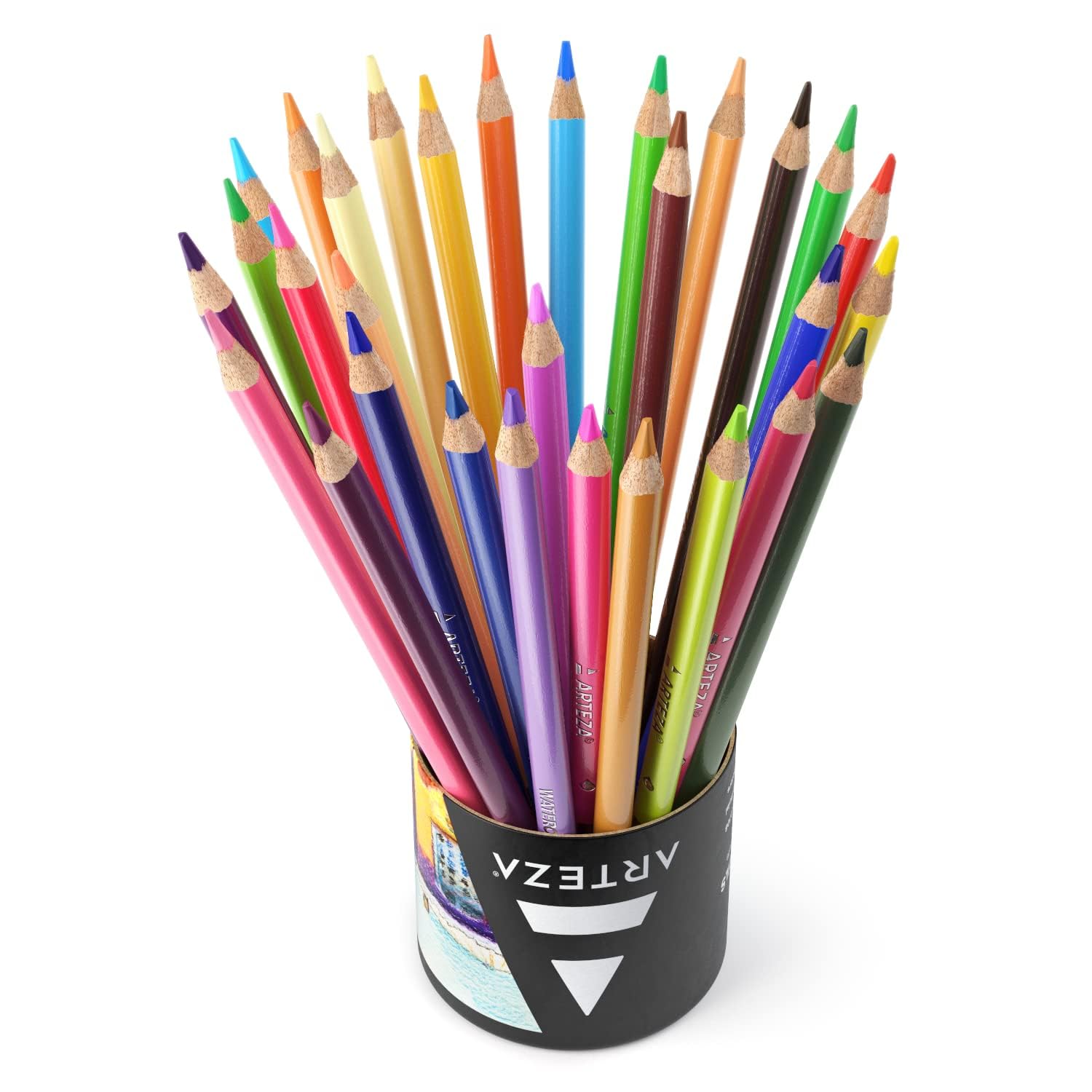Amazon | Arteza水彩色鉛筆、48色セット、削り済みの三角形の色鉛筆