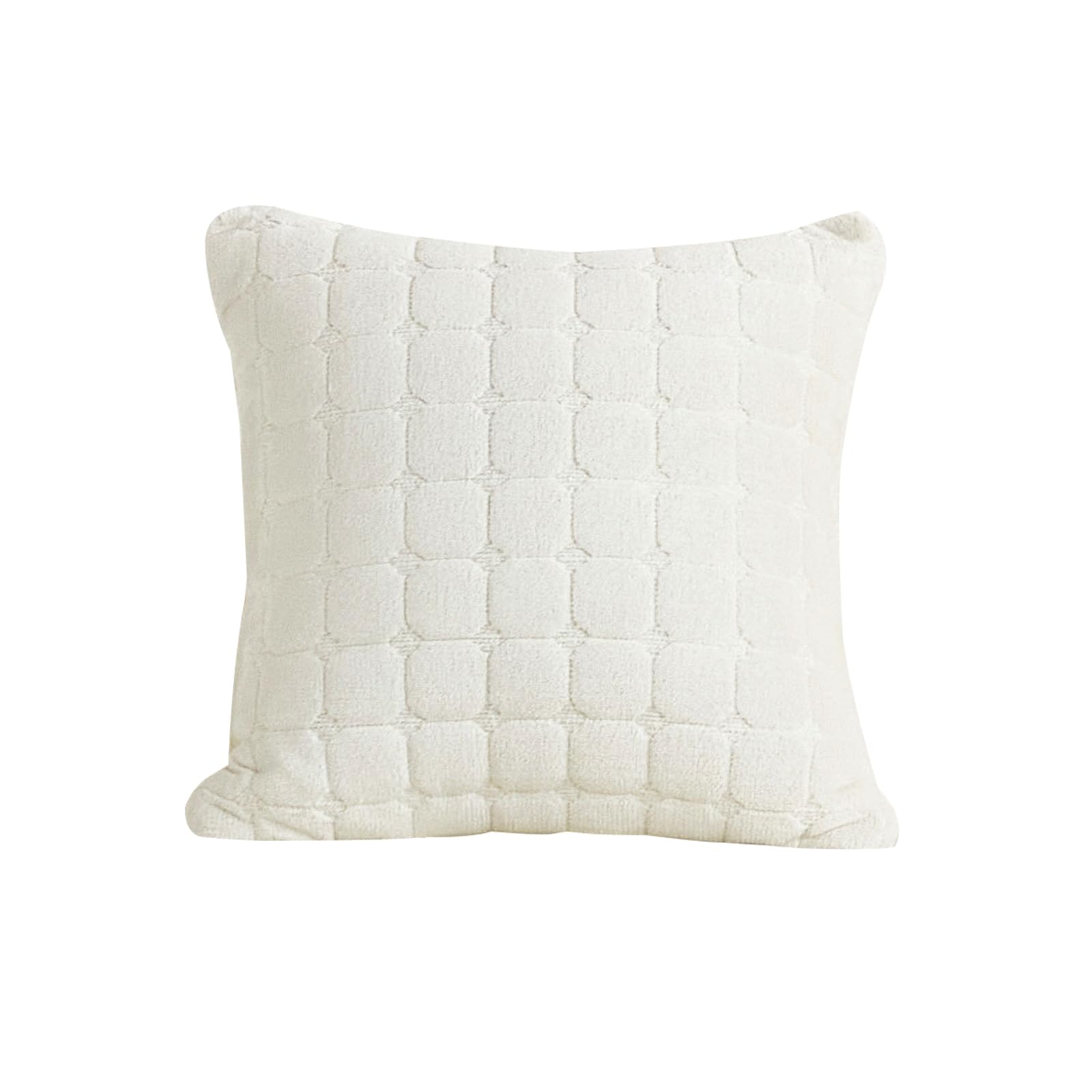 GKXLH 1PC Cushion Covers - Solid Soft Soft Flannel 45x45 Pillow Cases for Couch Sofa Home Decoration (Beige White, Pillowcase 45x45 cm)
