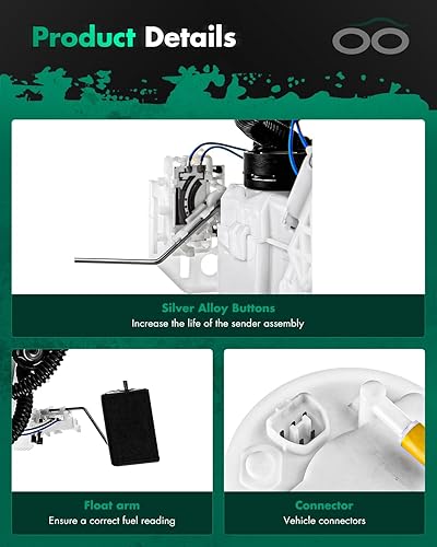 Miniatura 3 de SCITOO Compatible con bomba de combustible E8566M, montaje eléctrico de alto rendimiento para Honda Civic 2002 2003 2004 2005 L4 2.0L 1.7L 1.3L