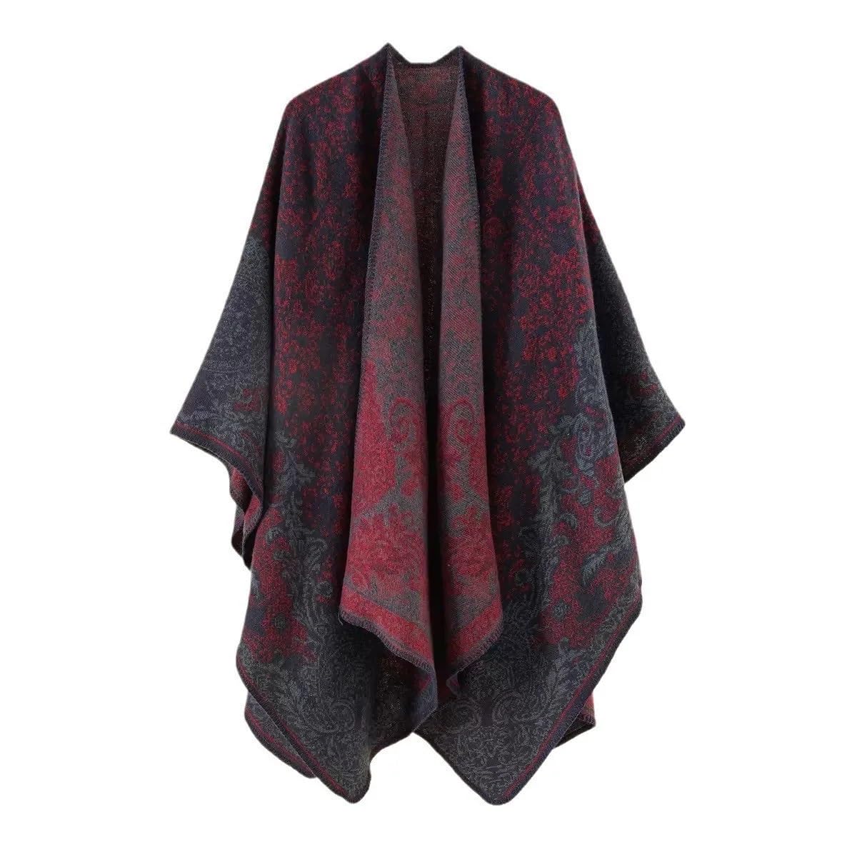 Lyxygmv Women's 3 Winter Warm Ponchos And Capes For Shawls And Wraps, Floral Pashmina, Lady Poncho For Home And Office(3)