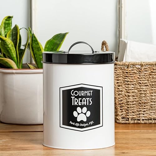Miniatura 2 de Park Life Designs - Tarro de metal para mascotas con tapa hermética para perros, gatos, cachorros y más, elegante recipiente de encimera de cocina