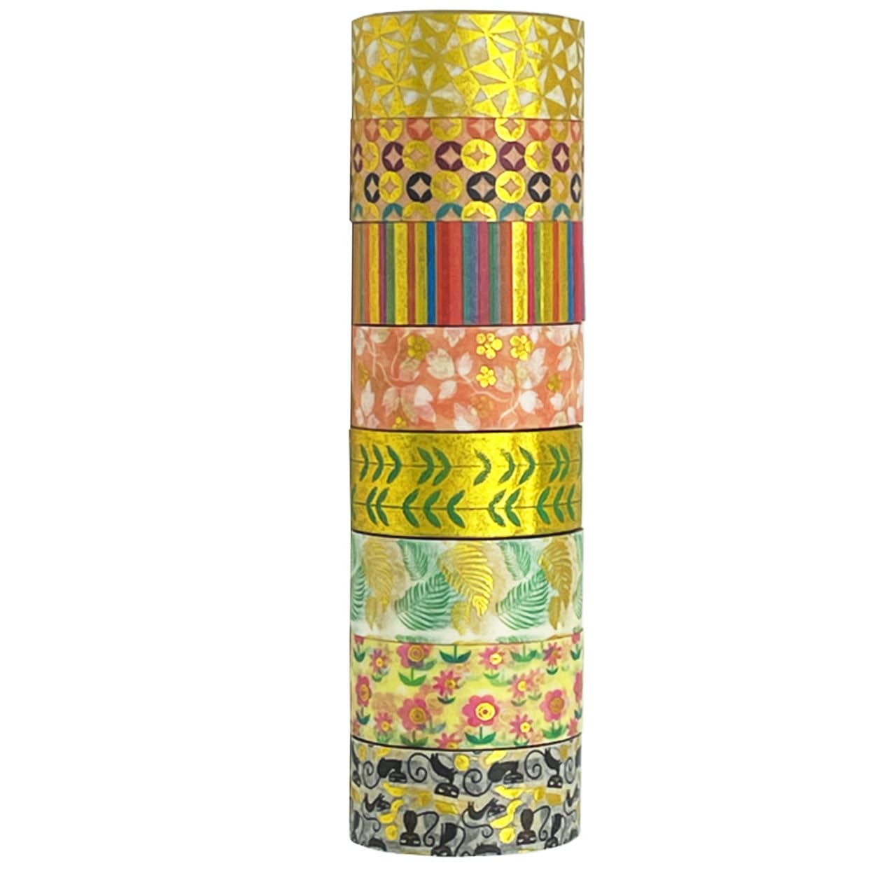 Cinta Adhesiva Decorativa Manualidades Cinta Adhesiva Decorativa Dorada - Pack 4 Rollos 15mm X 5m, Para Manualidades, Álbumes Y Regalos Cinta Washi Dorada Plateada