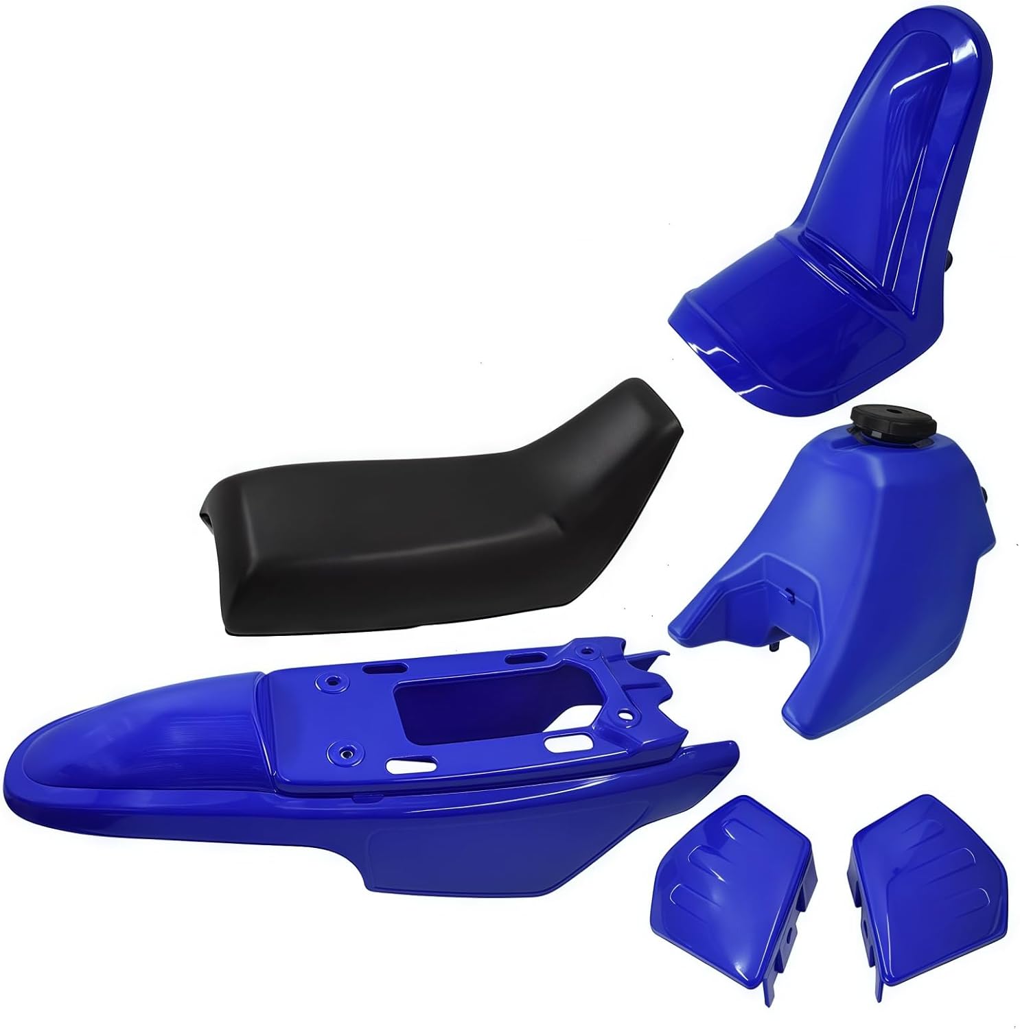 WFLNHB Blue Plastic Mudguard Body Seat Gas Tank with Seat Screws Replacement for Yamaha PW50 PY50 PW 50