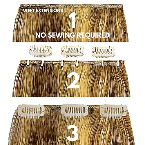 Big Kizzy Blonde Kizzy Clips - No Sew Extension Clips Kit. Easily Convert Tape In Hair Extensions Or Wefted Hair Extensions Into Clip In Extensions - Fast, Easy & Makes Permanent Extensions Reusable! #TOP3