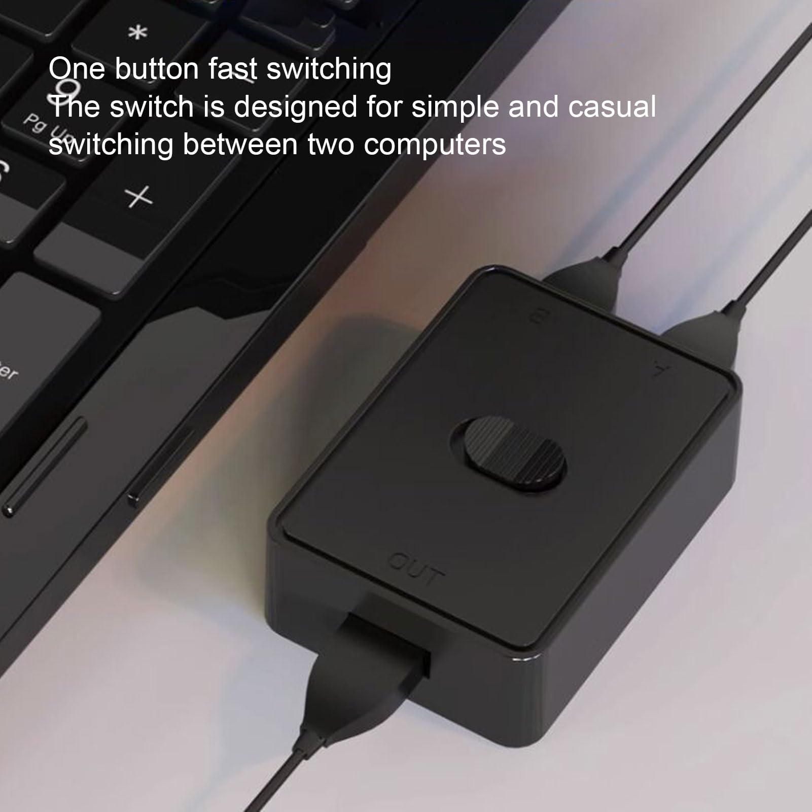 Commutateur USB 1 en 2 Sorties USB 2.0, Sélecteur Bidirectionnel 1 en 2 Sorties ou 2 en 1 Sortie, Commutateur USB pour Imprimante, Scanner, Clavier