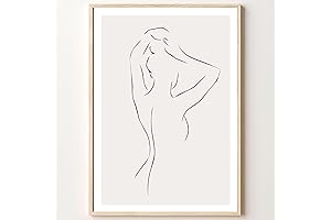 Abstract Line Woman Wall Art Canvas: Captivating Female Body Art for Modern Spaces