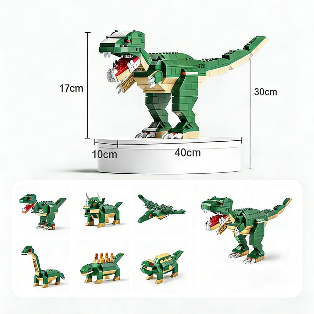 SKY LINE OCEAN Dinosaur Building Blocks Set – 1000+ PCS Large