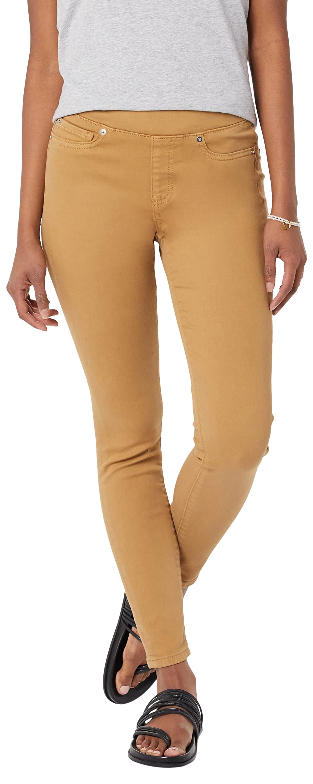Amazon Essentials Women's Skinny Fit Mid-Rise Stretch Pull-On Jegging with Pockets, Dark Camel, 16