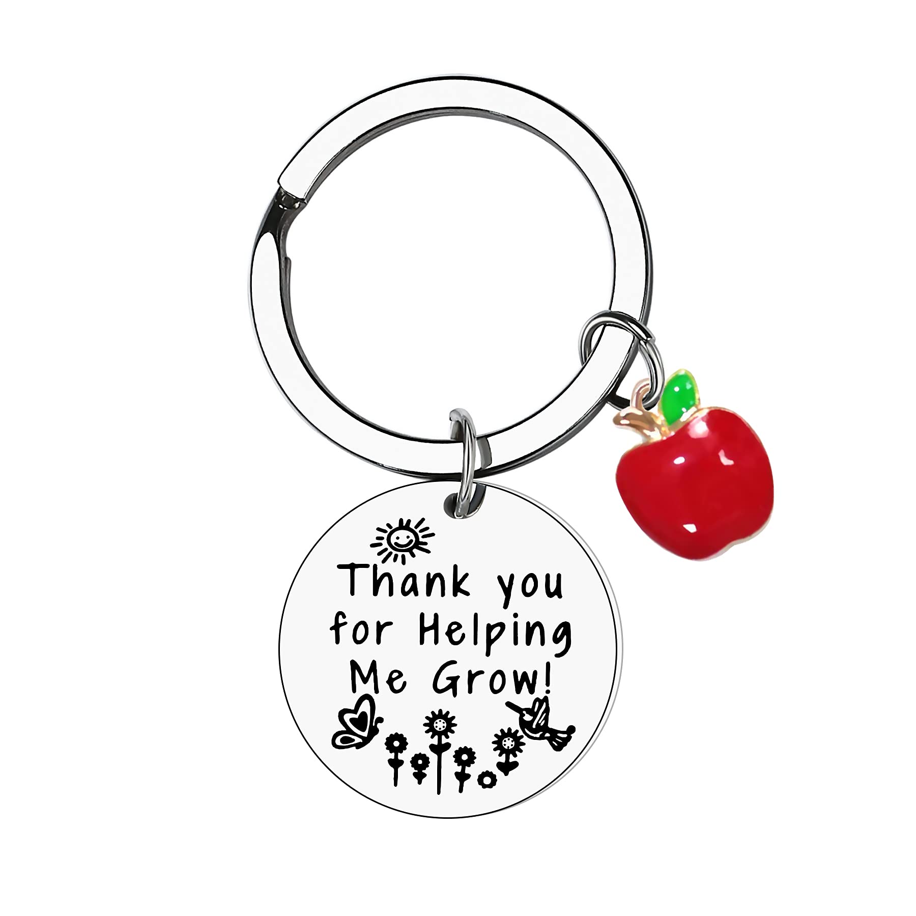 Xlctt Women's Thank You Teacher Keychain - Appreciation Gift For - Teacher's Day, Birthday, - Stainless Steel, Yellow