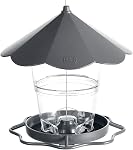 Hanizi Wild Oiseaux pour l'extérieur, Oiseau suspendu Proof d'écureuil, Oie d'extérieur Graines d'oiseaux sauvages, Décoration de cour de jardin (Grey)