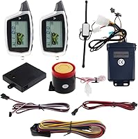 Vista 1 de EASYGUARD EM212 Sistema de alarma de motocicleta de 2 vías con pantalla LCD buscapersonas transmisor recargable incorporado sensor de choque
