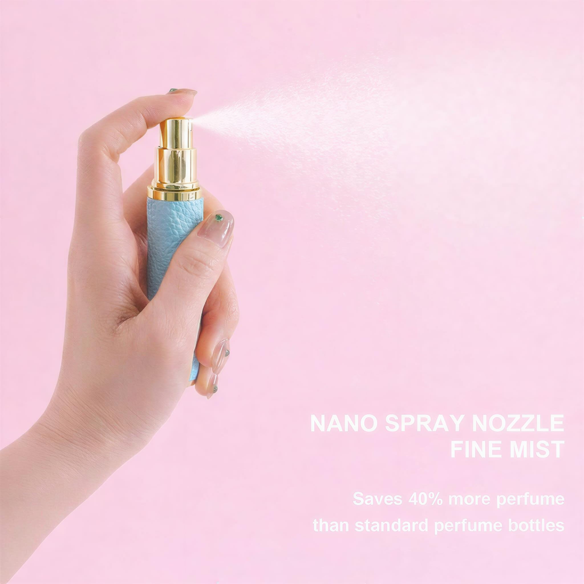 Mini botella de perfume recargable de viaje de 10 ml, atomizador de perfume portátil, pulverizador de colonia de viaje pequeño, diseño a prueba de fugas con 4 herramientas de recarga