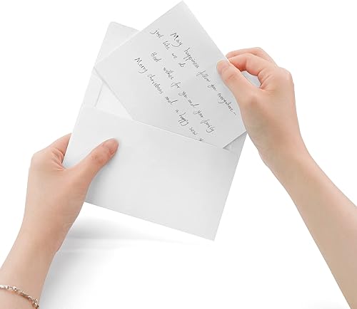 Miniatura 2 de VANRA Tarjetas de felicitación blancas en blanco con sobres de 4 x 6 pulgadas, paquete de 100 cartulina blanca con sobres A6 autosellados a granel