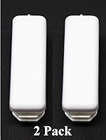 Vista 2 de Tapa rectangular blanca de plástico de 1/2 x 1-1/2 pulgadas, tapón de acabado, tapa de extremo de tubo de tubo, universal para silla duradera (2)